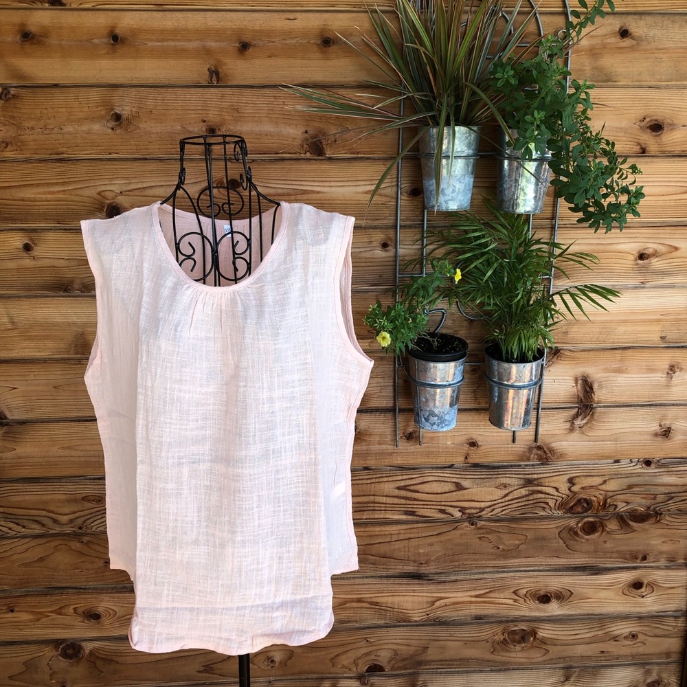 Light Pink Linen Tank Top